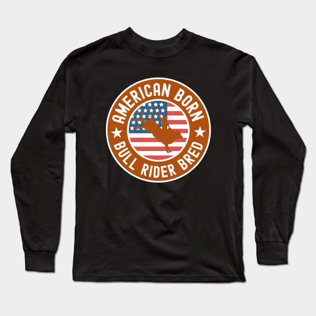 Bull Rider Usa Long Sleeve T-Shirt by footballomatic